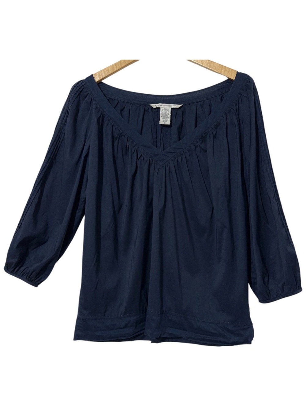 Diane Von Furstenberg Womens Pintuck Blouse Size 12 Summer Casual Wide Neck